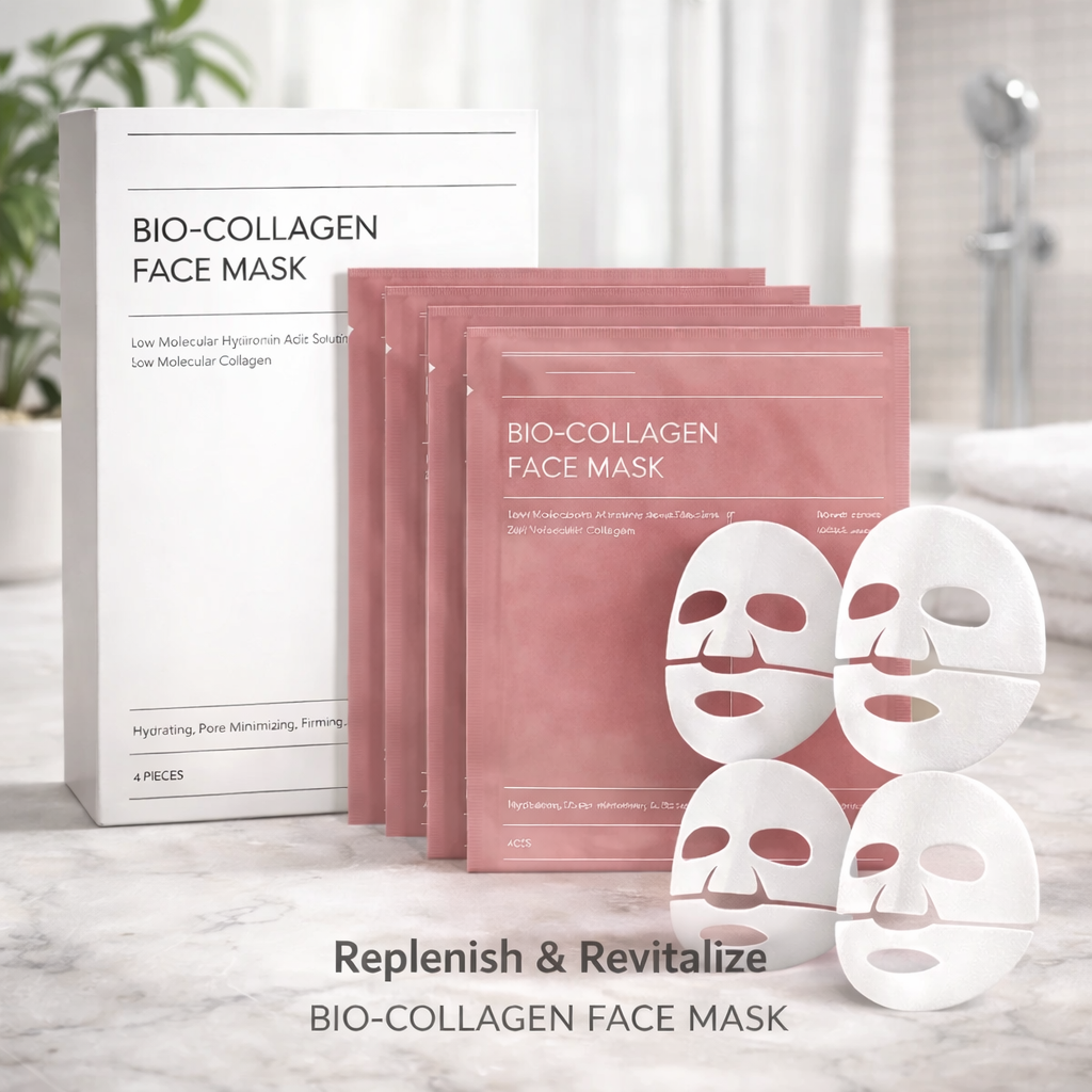 4Pcs/Box Absorbable Bio-Collagen Real Deep Mask Night Moisturizing Mask Firming Nourish Brightening Moisturizing Skin Care